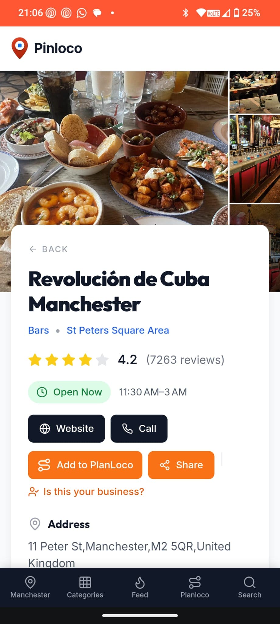Revolucion de Cuba Manchester — business profile with food photos and 7,263 reviews